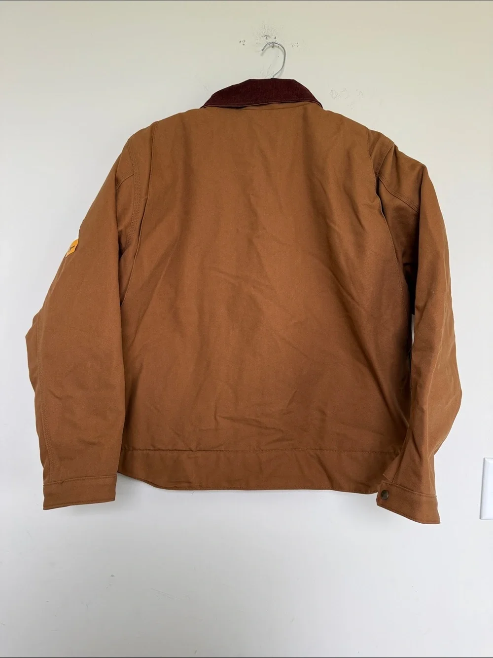 Carhartt Men's Tan Jacket with Dark Brown Corduroy Collar